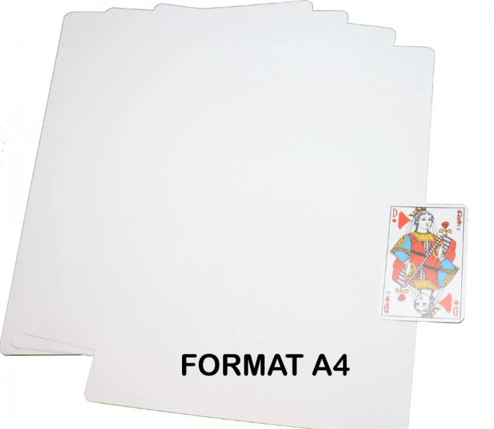 25 cartes A4 blanches XXL 210 x 297 mm coins arrondis