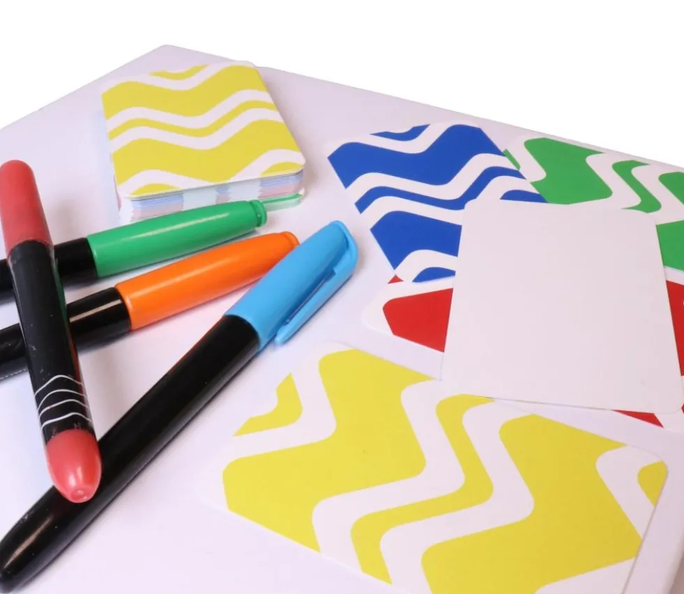 40 cartes à jouer à personnaliser verso 4 couleurs - recto blanc