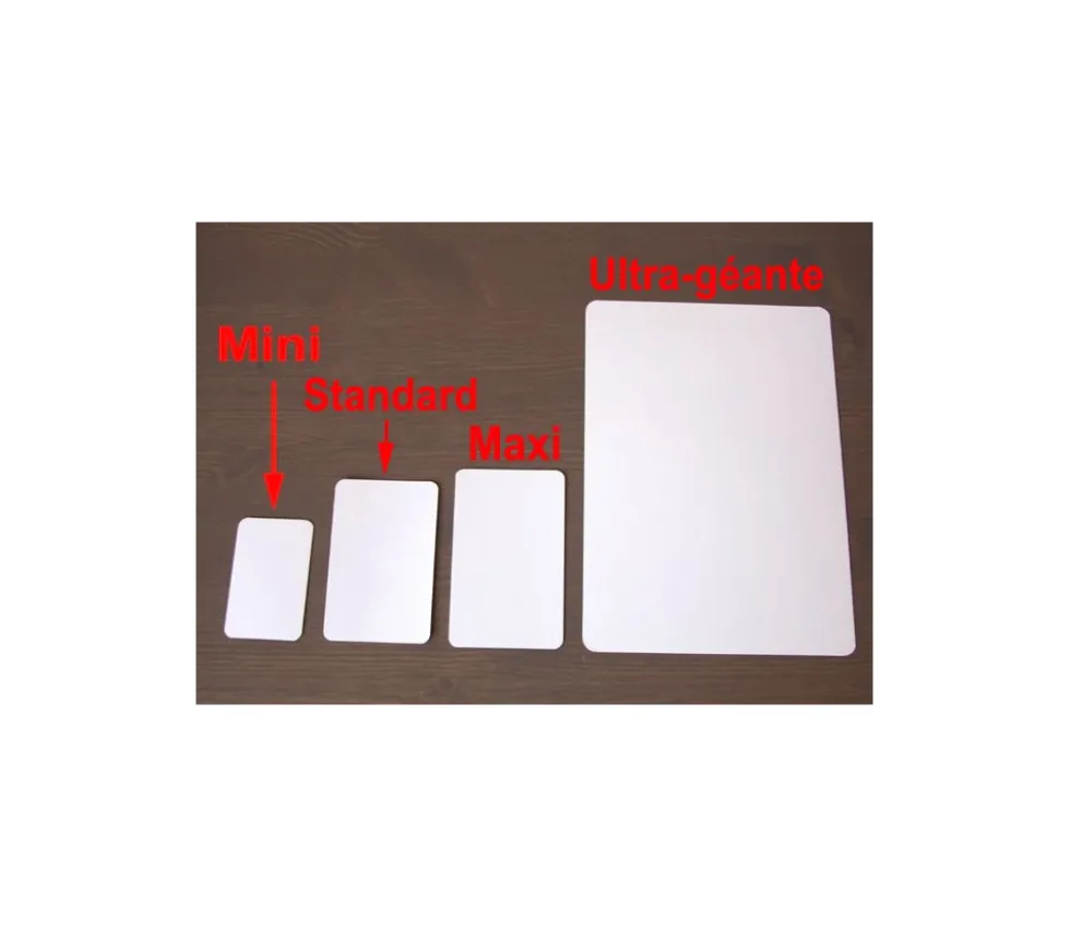 54 cartes maxi 62x100 mm blanches à personnaliser