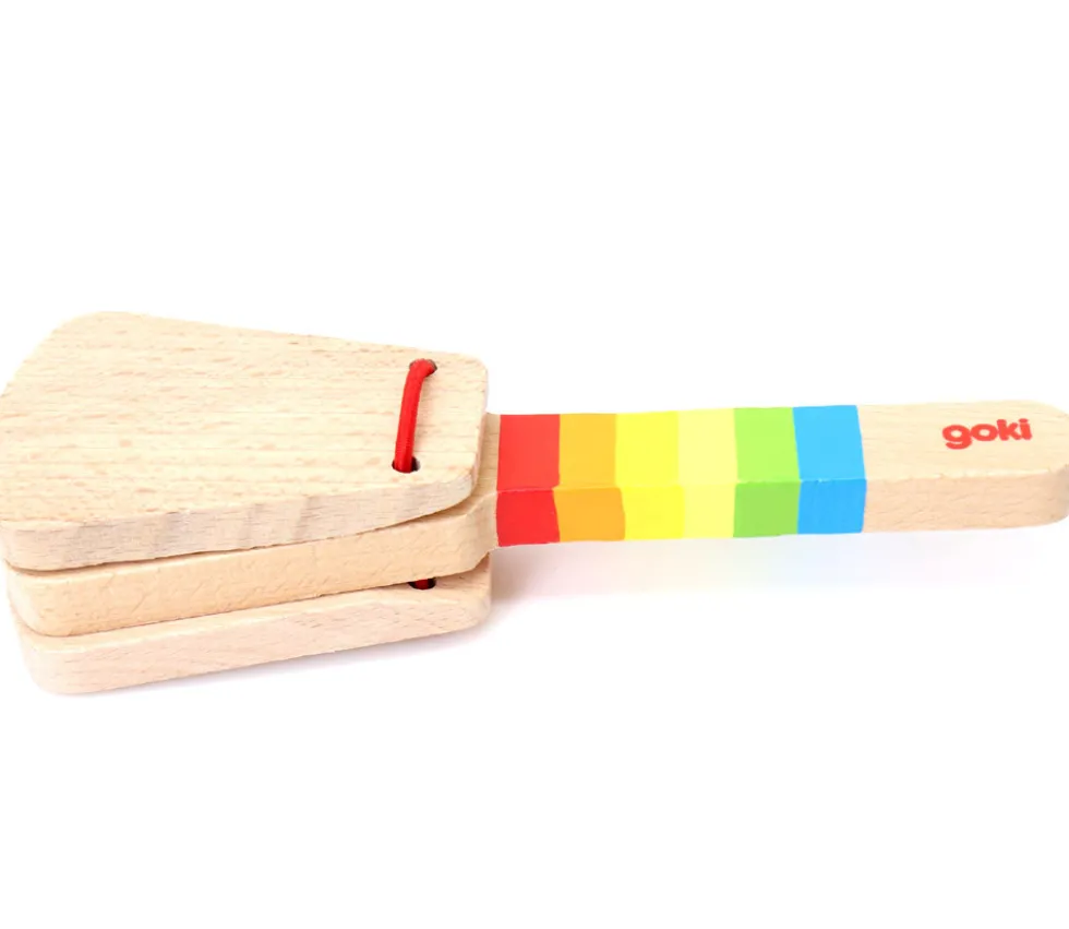 Castagnette bois avec manche 15 cm - musique