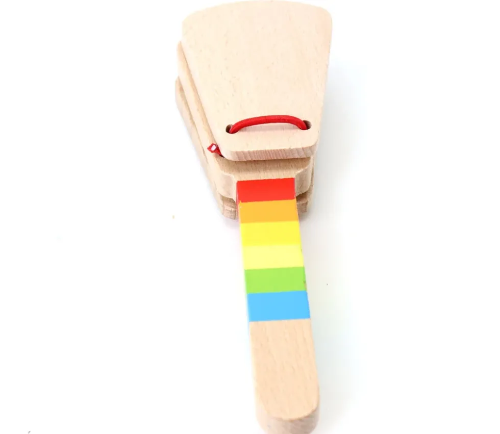 Castagnette bois avec manche 15 cm - musique