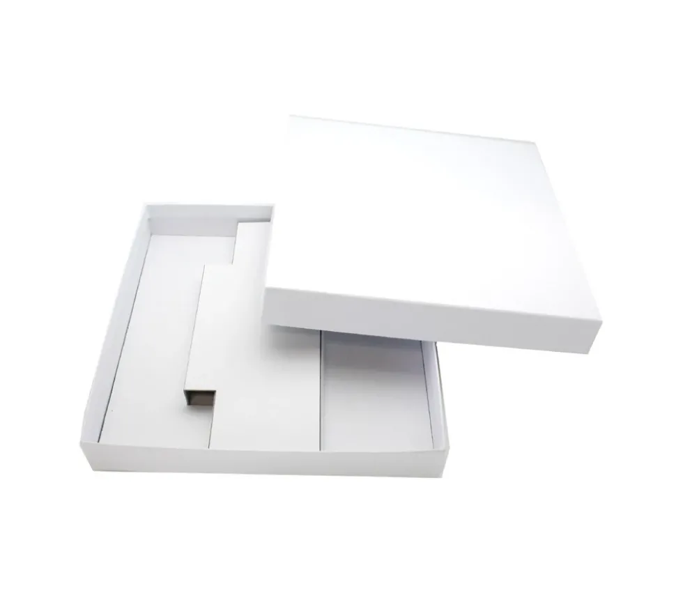 C2C Boite carré avec cale - 260 x 260 x 43 mm - blanc avec sabot intérieur
