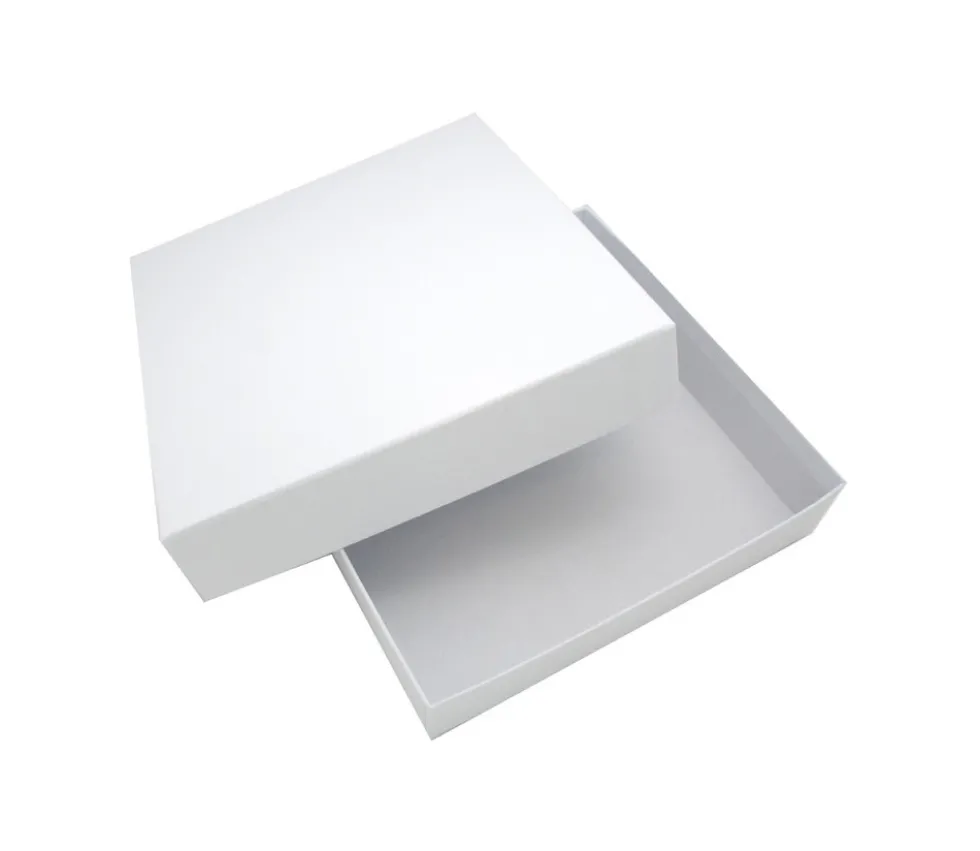 C1C Boite jeu carré avec cale 220 x 220 x 48 mm blanche à personnaliser