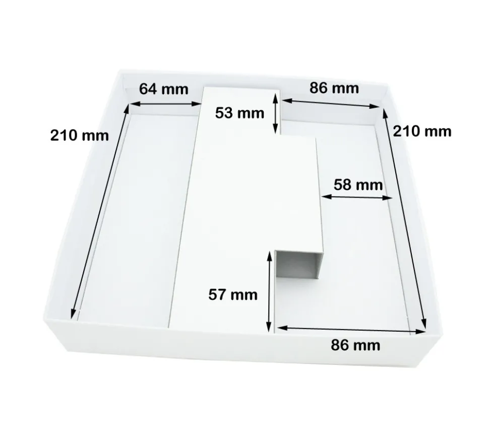 C1C Boite jeu carré avec cale 220 x 220 x 48 mm blanche à personnaliser