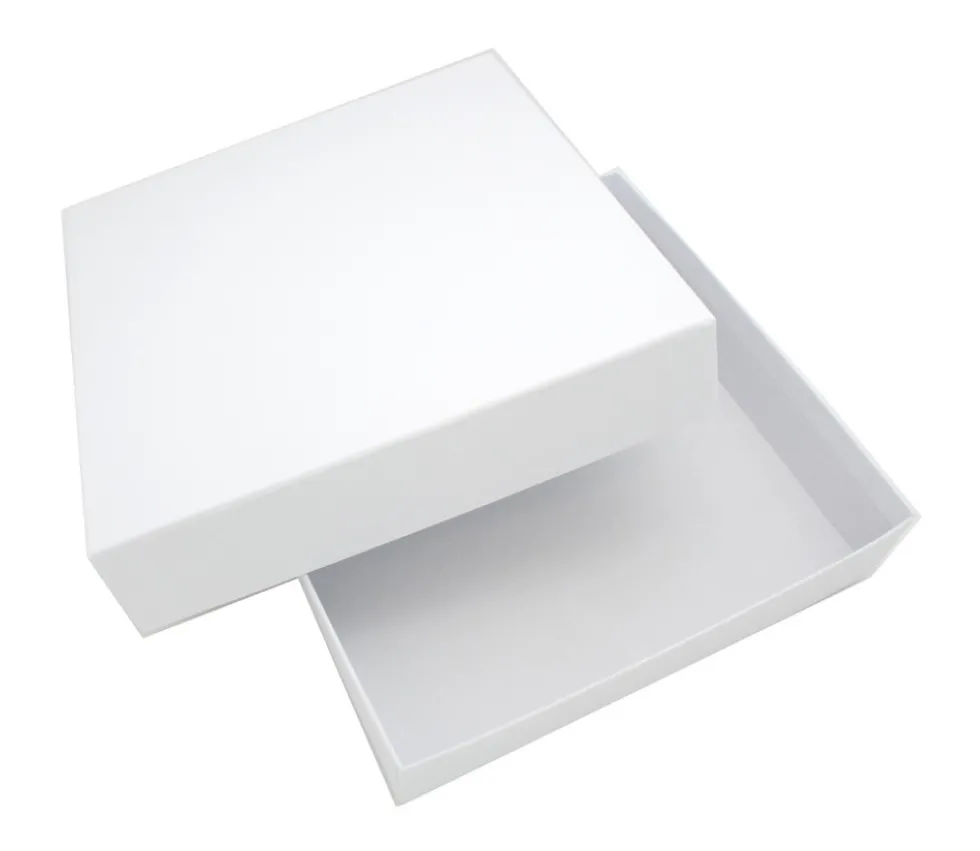 C1C Boite jeu carré avec cale 220 x 220 x 48 mm blanche à personnaliser