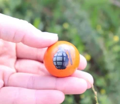 Cochonnet FUN "Grenade" hêtre 3 cm orange