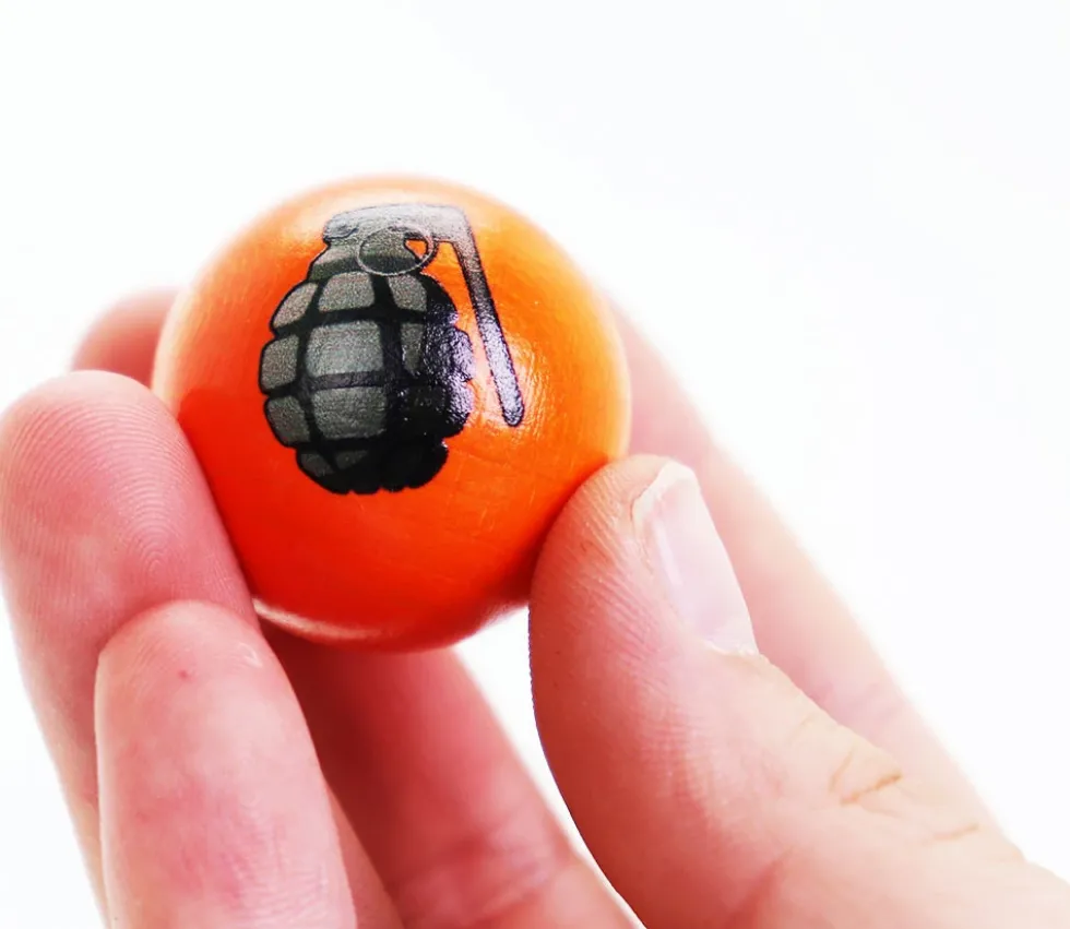 Cochonnet FUN "Grenade" hêtre 3 cm orange