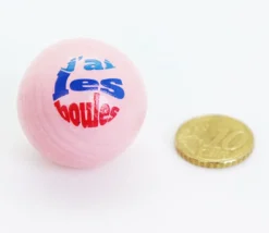 Cochonnet FUN "j'ai les boules" hêtre 3 cm rose
