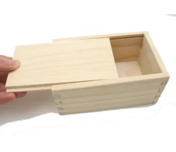 Coffret bois avec glissière pour accessoires jeux 14 x 9 x 6.2 cm