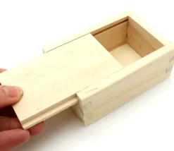 Coffret bois avec glissière 10 x 7 x 4 cm pour accessoires jeux