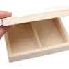 Coffret bois cartes (2 compartiments) 155 x 120 x 35 mm