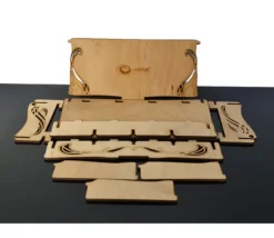 Coffret bois 4 compartiments 24.5 x 12.5 x 6 cm Elven