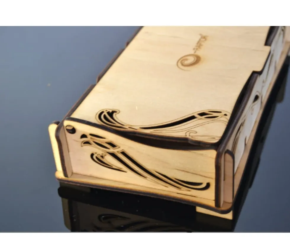 Coffret bois 4 compartiments 24.5 x 12.5 x 6 cm Elven