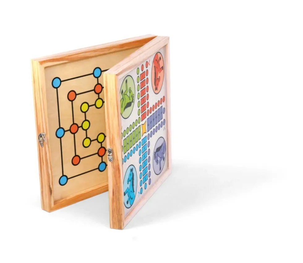 Coffret bois 100 jeux de société junior classiques