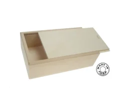 Coffret bois naturel 12x6.6x3.3 cm pour cartes tarot, billes, mini jeux. couvercle glissière