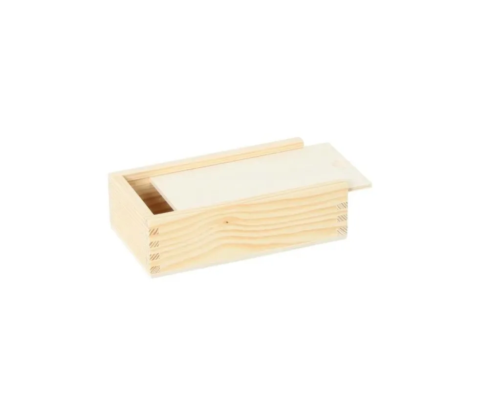 Coffret bois S pour jeu de cartes ou accessoires jeux glissière 13 x 6.5 x 3 cm