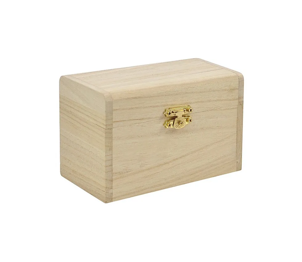 Coffret bois 13x8x7 cm charnières pour accessoires de jeux
