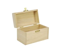 Coffret bois 13x8x7 cm charnières pour accessoires de jeux