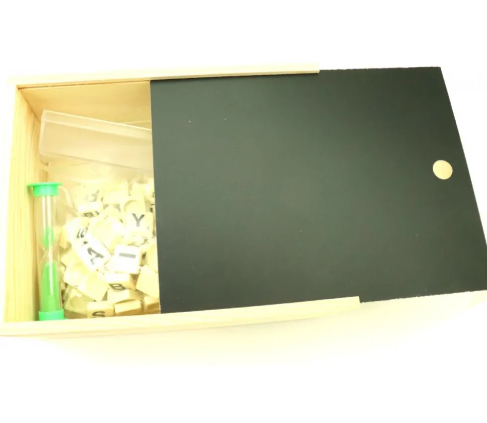 Coffret bois 22.5 x 17.5 x 9.5 cm couvercle ardoise M3