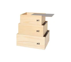 Coffret bois 22.5 x 17.5 x 9.5 cm couvercle ardoise M3