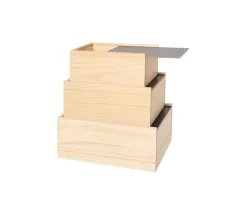 Coffret bois 20 x 15 x 8.5 cm couvercle ardoise M2