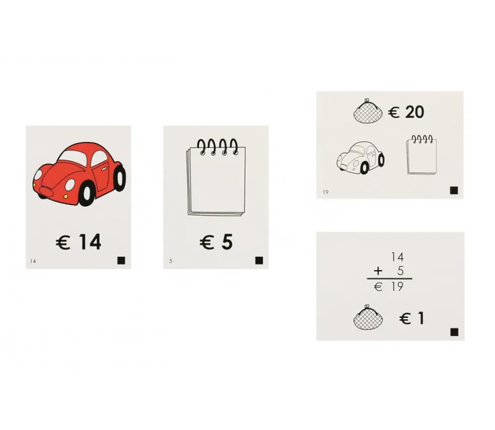 Coffret Cartes calcul euros "allons faire les courses" nombres entiers