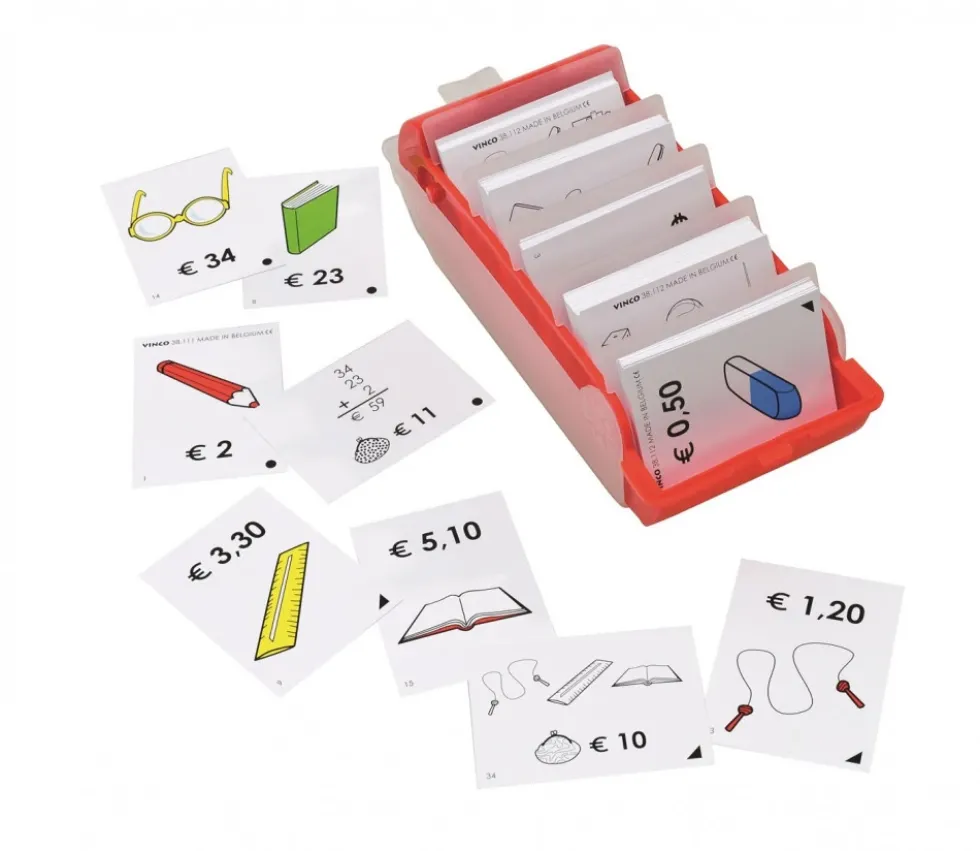 Coffret Cartes calcul euros "allons faire les courses" nombres décimaux