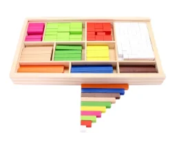 Coffret 308 cubes et batonnets bois calcul et jeux - complément 10 - cuisenaire