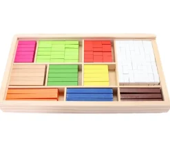 Coffret 308 cubes et batonnets bois calcul et jeux - complément 10 - cuisenaire