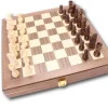 Coffret Echecs-dames-backgammon en bois 29 cm marqueté
