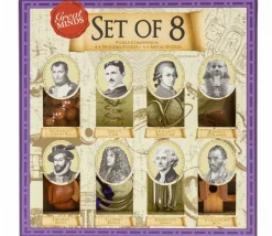 Coffret Hommes célèbres - 8 Casse têtes bois et métal