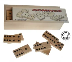 Coffret jeu dominos bois standard 6 x 2.8 cm - fabriqué en France