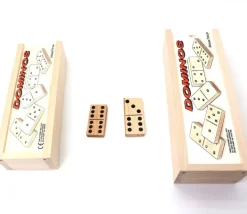 Coffret jeu petits dominos bois 5 x 2.5 cm - fabriqué en France