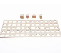 Coffret 10 puzzles et 40 formes géométriques bois