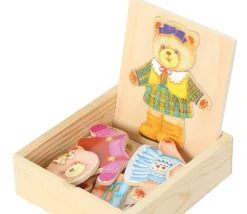 Coffret 6 puzzles ours en bois à habiller avec émotion