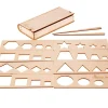 Coffret traçage formes géométriques - 8 pochoirs bois