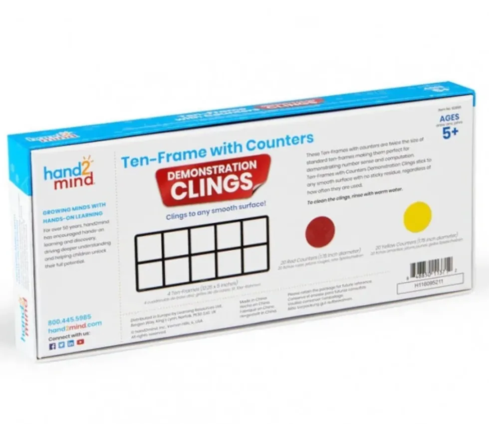 Comptage lot de 10 - Démo Math - ten frame repositionnables (4 grilles + 40 pions)