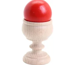 Coquetier bois naturel baroque 6.3 x 4.5 cm