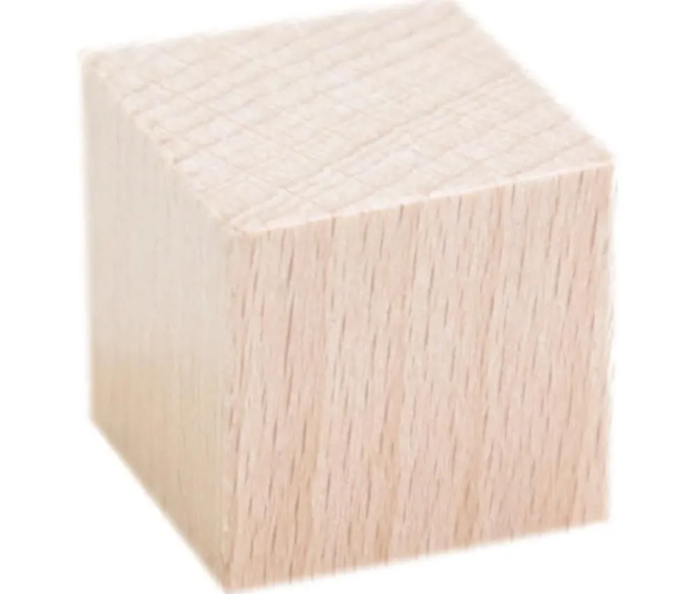 Cube bois naturel 2.5 cm. 25 x 25 x 25 mm à l'unité