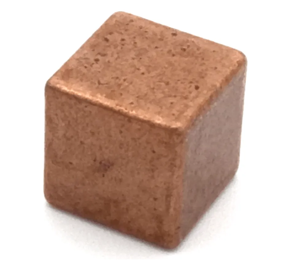 Cube métal couleur bronze 8 x 8 x 8 mm à l'unité