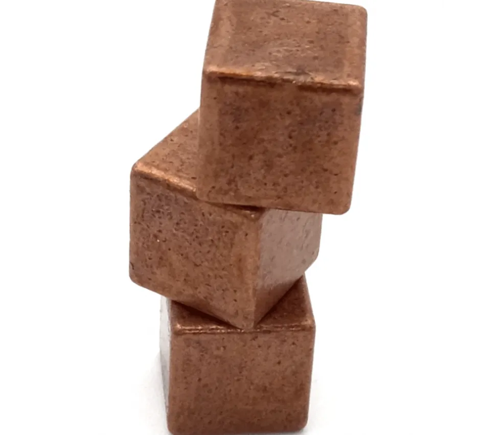 Cube métal couleur bronze 8 x 8 x 8 mm à l'unité
