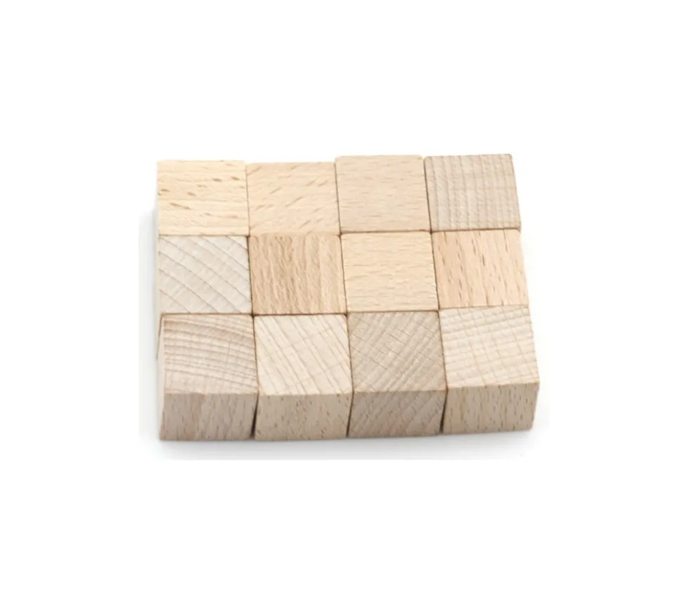 Cube naturel en bois 2 cm. 20 x 20 x 20 mm à l'unité