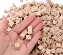 1000 Cubes bois neutre 1 x 1 x 1 cm - 10 mm
