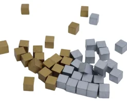 20 cubes en bois 0.8 cm argentés