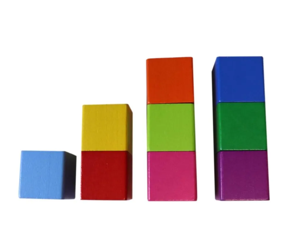 9 Cubes en bois 3.5 cm multicolores 9 couleurs