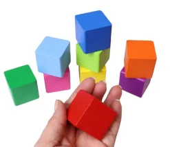 9 Cubes en bois 3.5 cm multicolores 9 couleurs