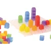100 cubes encastrables pour jeux 2 cm + 1 plaque 20 cm