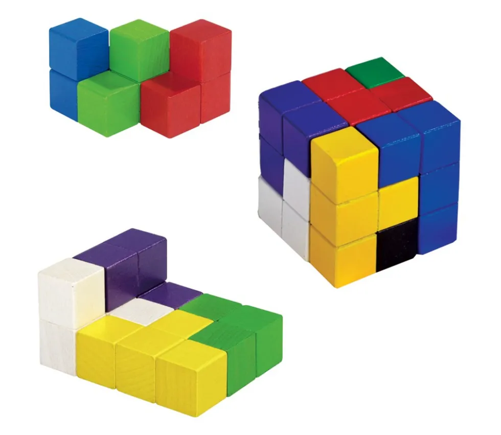 Cube SOMA 7 cm composé de cubes 2.3 x 2.3 cm en bois