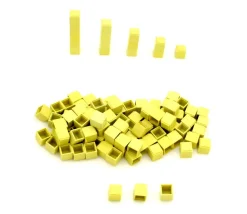 100 Cubes unités 1 cm jaunes emboitables en Re-plastique