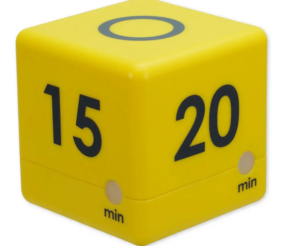 Cube timer électronique - minuteur sablier 10 / 15 / 20 et 30 minutes